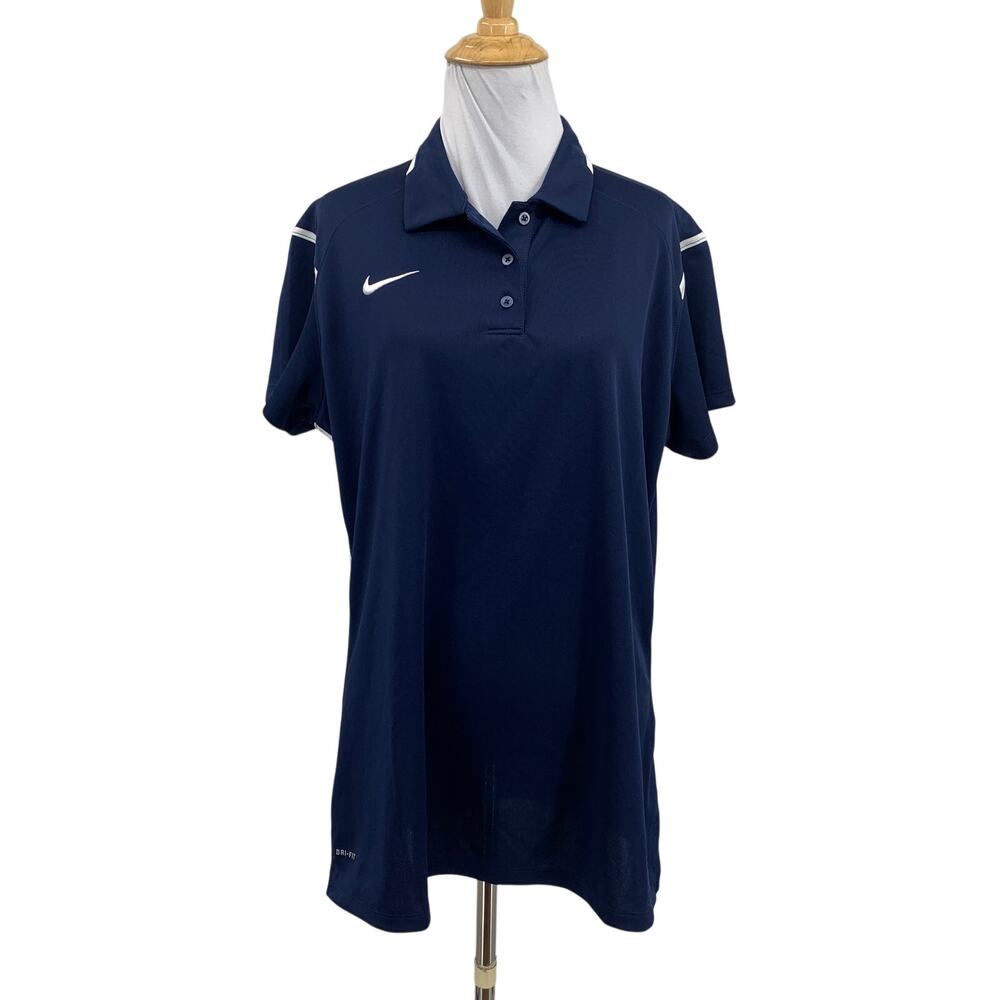 Nike Polo Shirt Womens XL Extra Large Prussian Dri Fit Team Gameday Short Sleeve